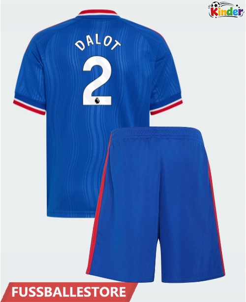 Günstige Manchester United Diogo Dalot #2 Auswärts Trikotsatzt Kinder 2026-27 Kurzarm (+ Kurze Hosen)